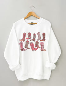 Sweat-shirt bottes de cow-girl