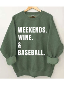 Sweat-shirt de baseball au vin du week-end