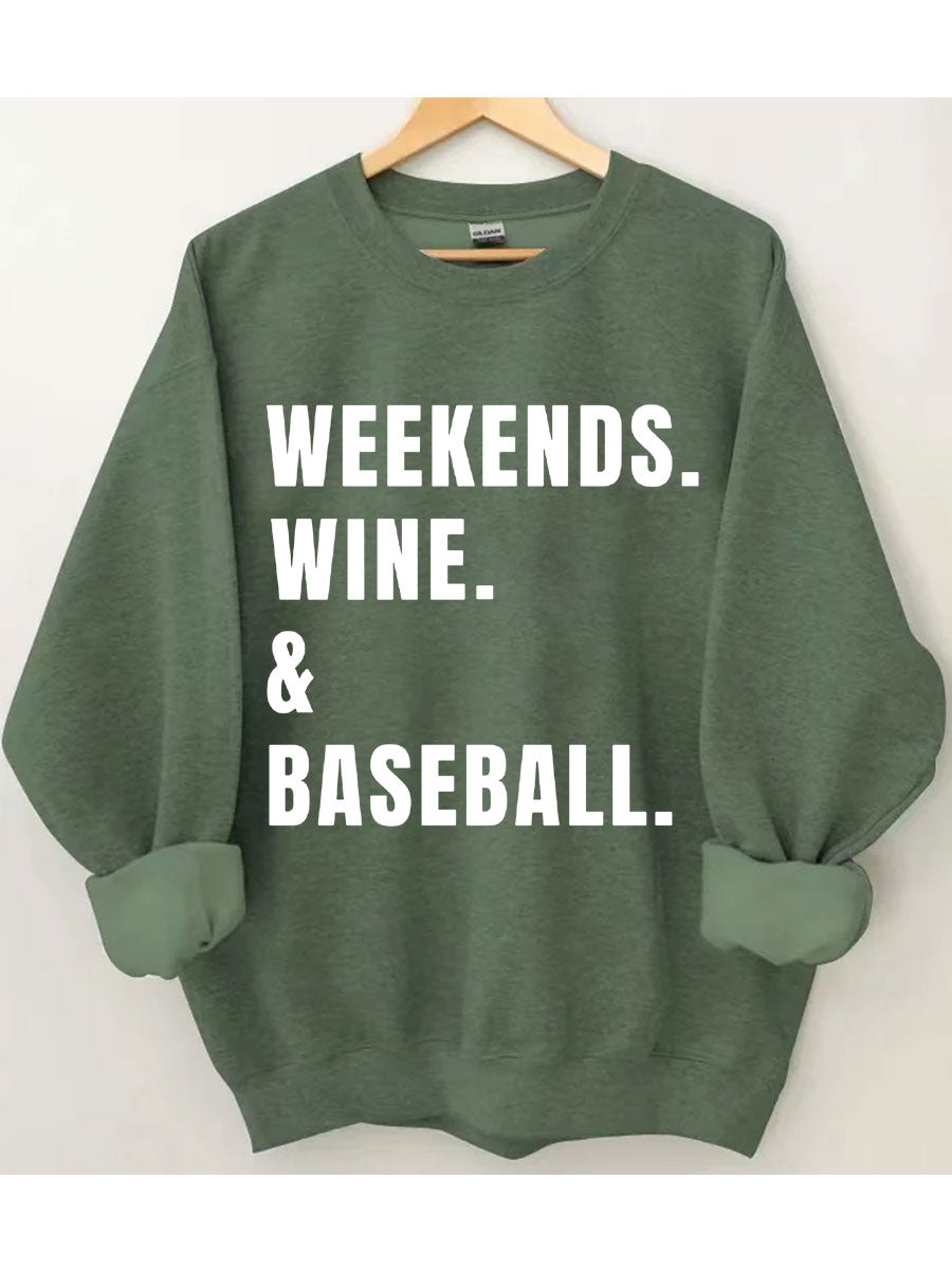 Sweat-shirt de baseball au vin du week-end