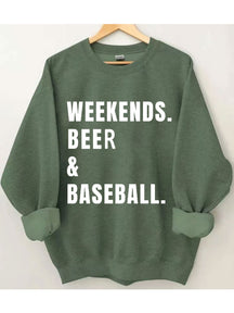 Sweat-shirt de baseball à la bière du week-end