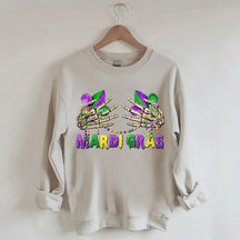 Mardi Gras Skelett Hände Sweatshirt