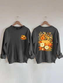 Sweat-shirt citrouilles tournesol