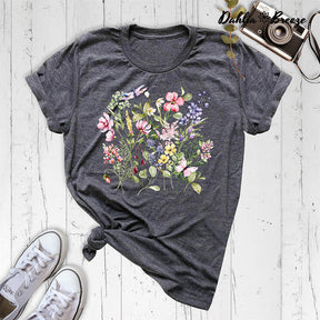 T-shirt amoureux de la nature de fleurs sauvages