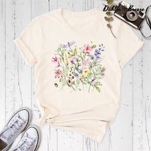 T-shirt amoureux de la nature de fleurs sauvages