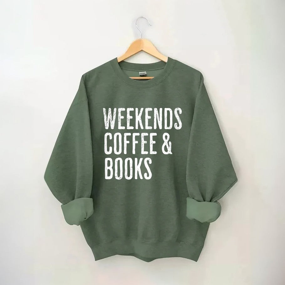 Weekends Coffee &amp; Books Sweatshirt