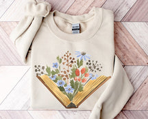 Wildblumen-Buch-Sweatshirt