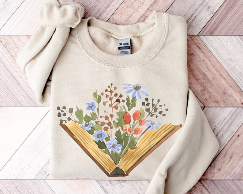 Wildblumen-Buch-Sweatshirt