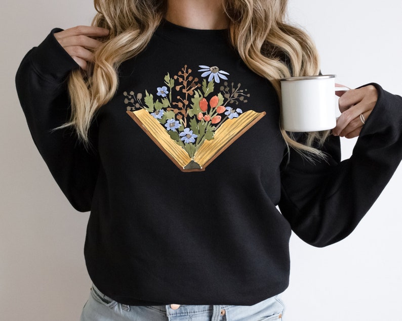 Wildblumen-Buch-Sweatshirt