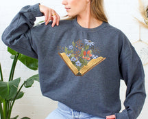 Wildblumen-Buch-Sweatshirt
