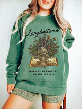 Sweat-shirt vintage Crewneck Dark Botanical Mandrake