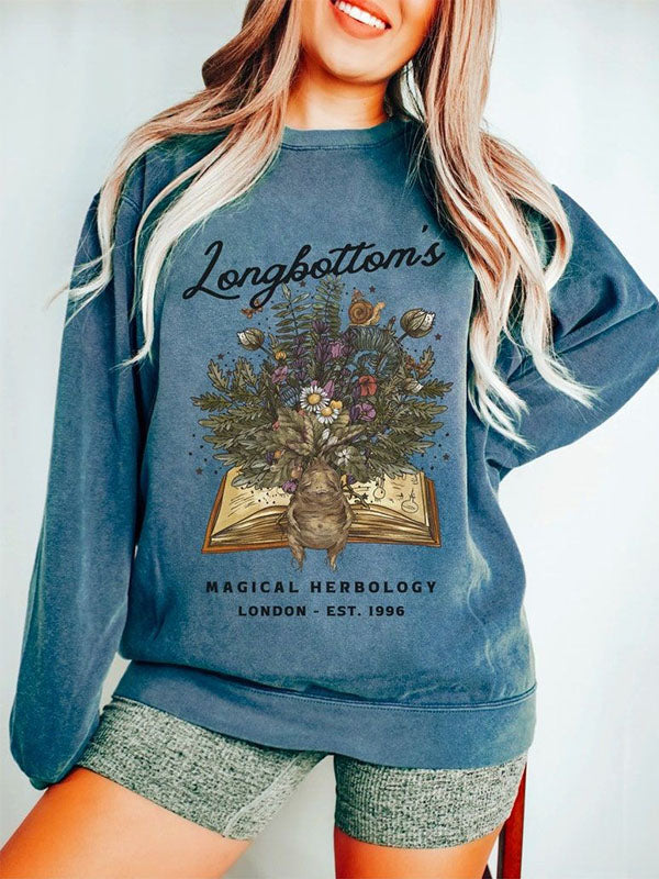 Sweat-shirt vintage Crewneck Dark Botanical Mandrake