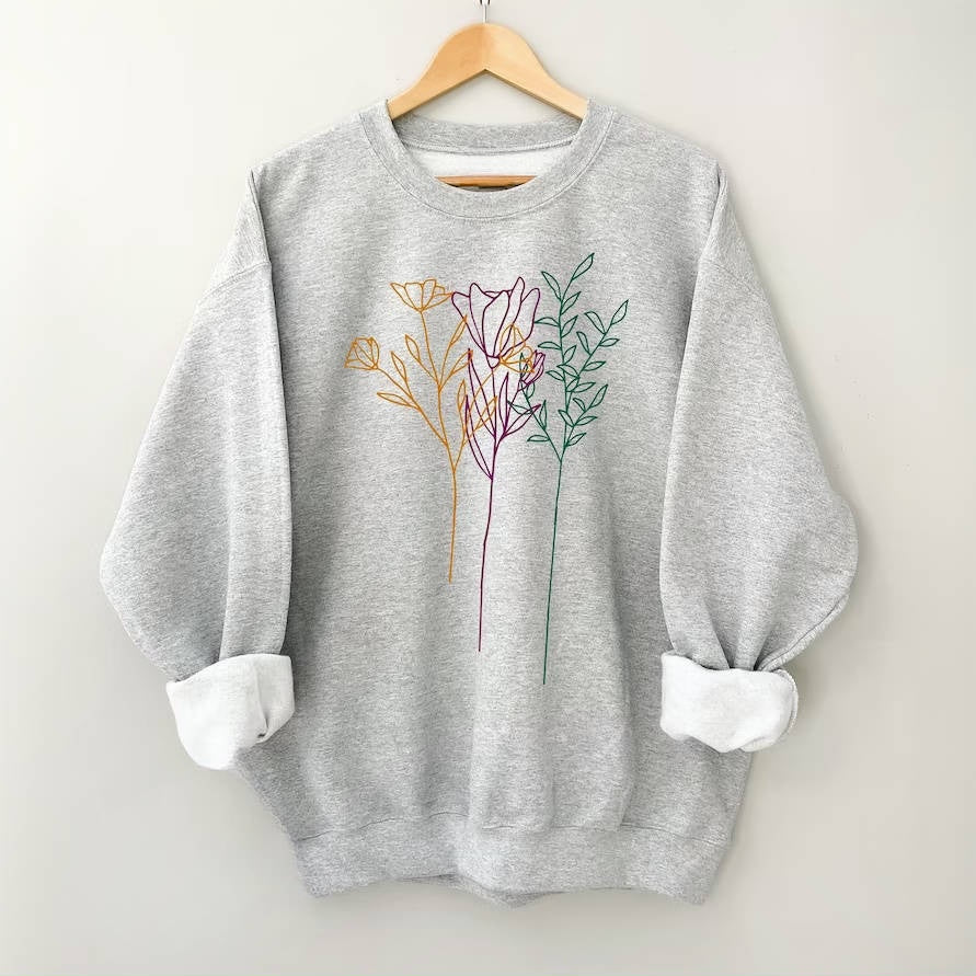 Sweat-shirt fleuri Contour