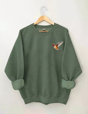 Sweat-shirt fleurs sauvages et oiseaux