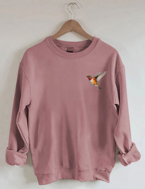 Sweat-shirt fleurs sauvages et oiseaux