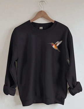 Sweat-shirt fleurs sauvages et oiseaux