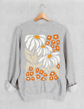 Cultivez des pensées positives Sweat-shirt Vintage Wildflowers