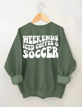 Sweat-shirt de football au café glacé du week-end
