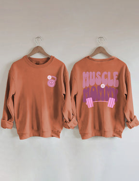 Sweat-shirt de couverture de pompe de maman musculaire