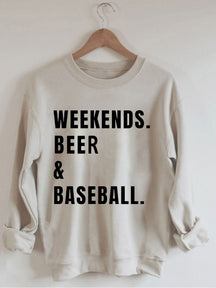 Sweat-shirt de baseball à la bière du week-end