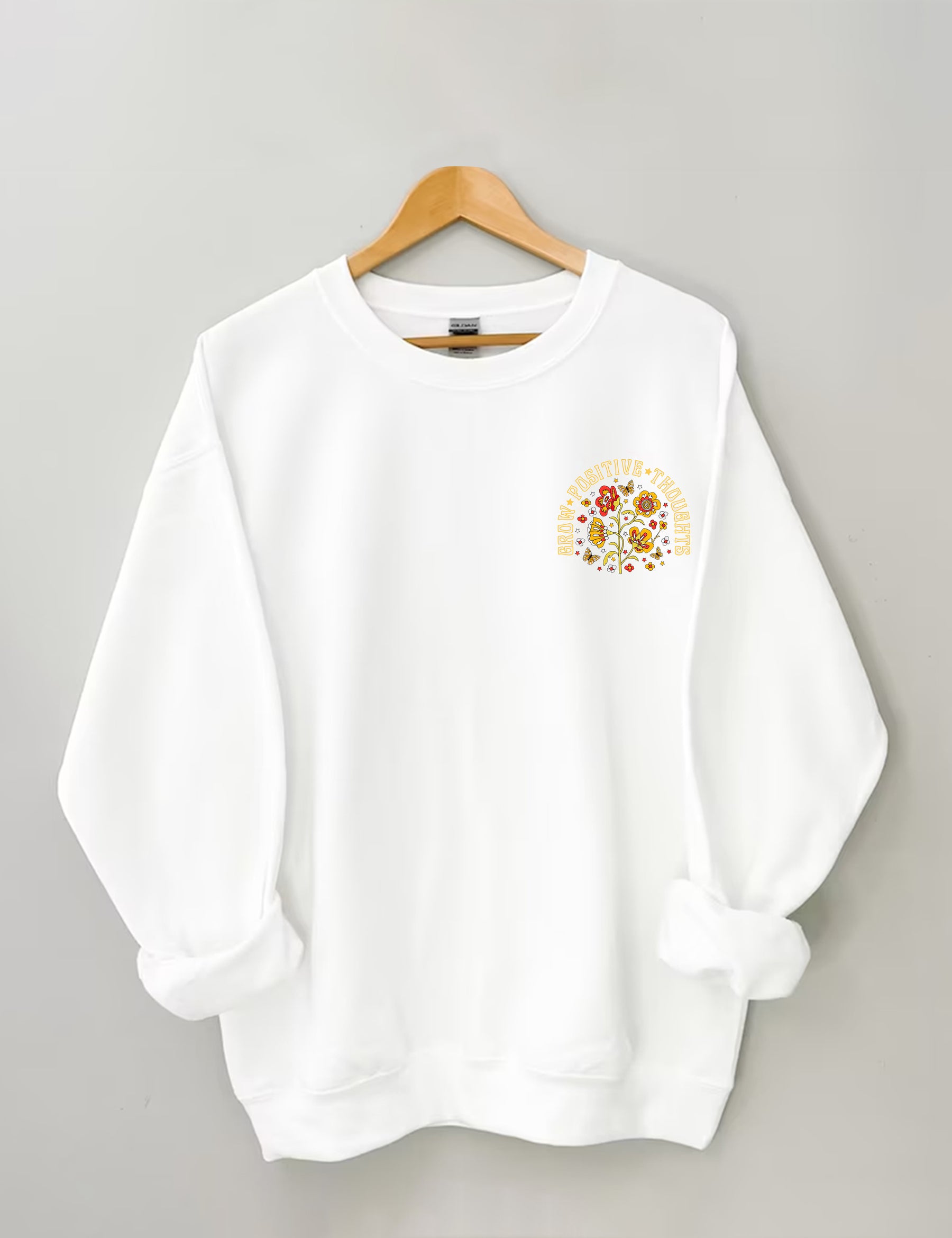 Cultivez des pensées positives Sweat-shirt Vintage Wildflowers