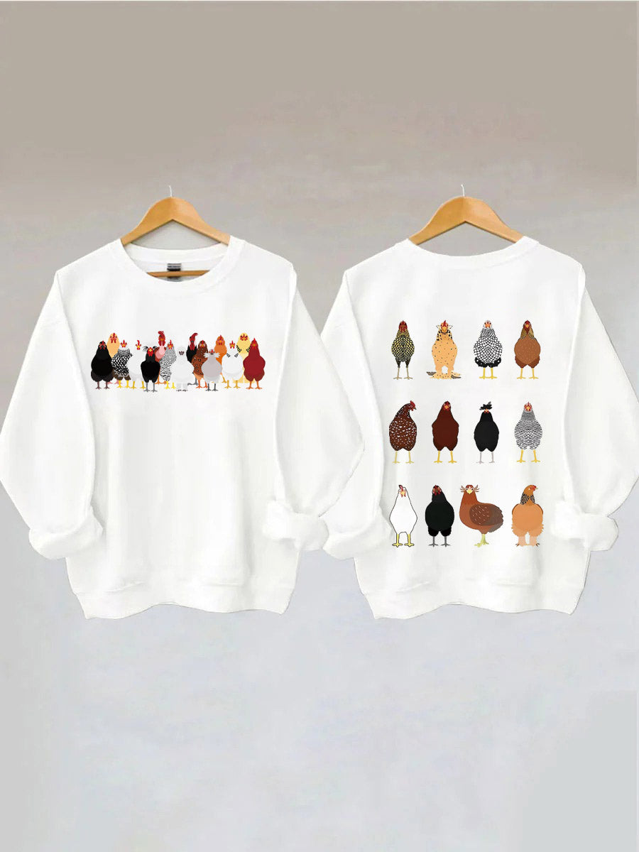 Sweat-shirt Love Chickens 