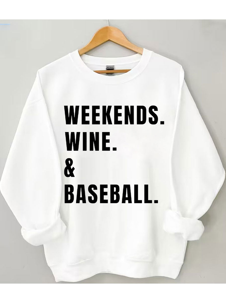 Sweat-shirt de baseball au vin du week-end