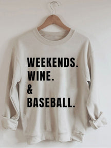 Sweat-shirt de baseball au vin du week-end