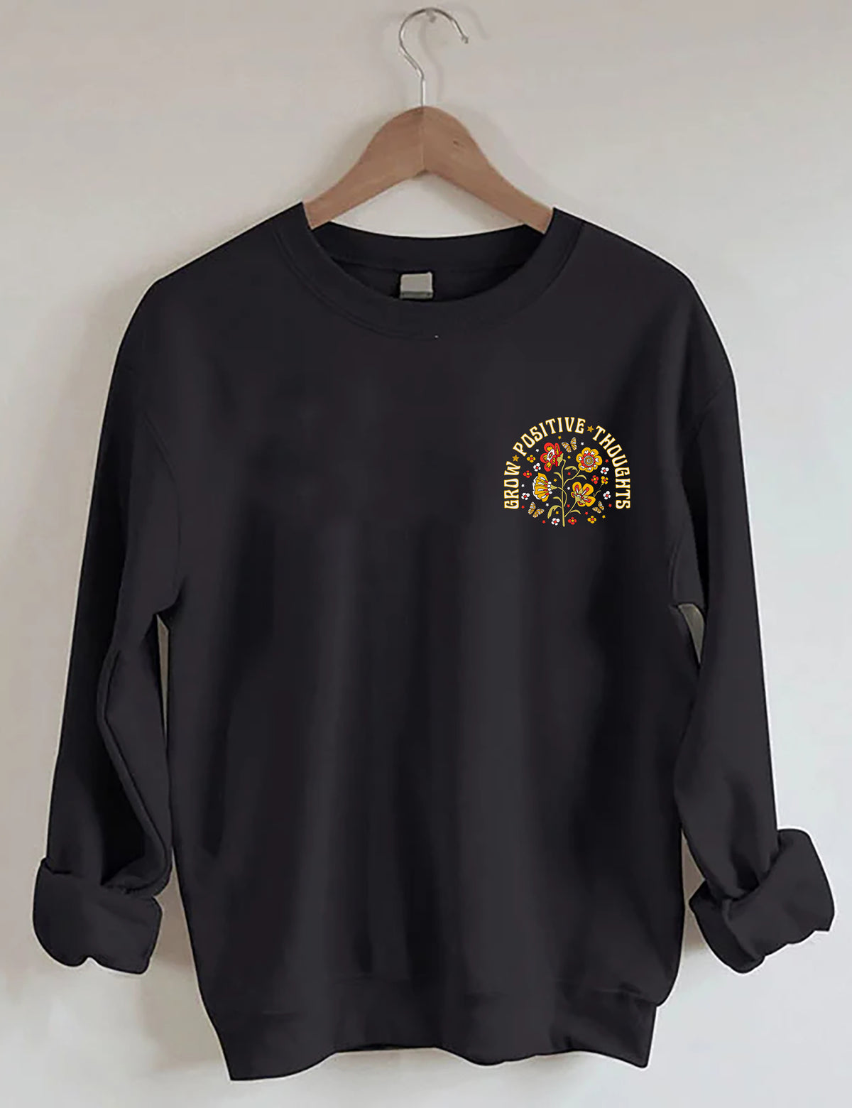 Cultivez des pensées positives Sweat-shirt Vintage Wildflowers