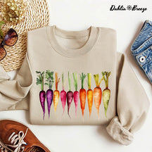 Carottes Aquarelle Légumes Jardinage Sweatshirt