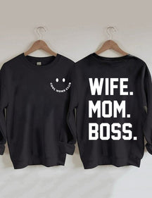 Cooles Moms Club, Wife Mom Boss Sweatshirt 