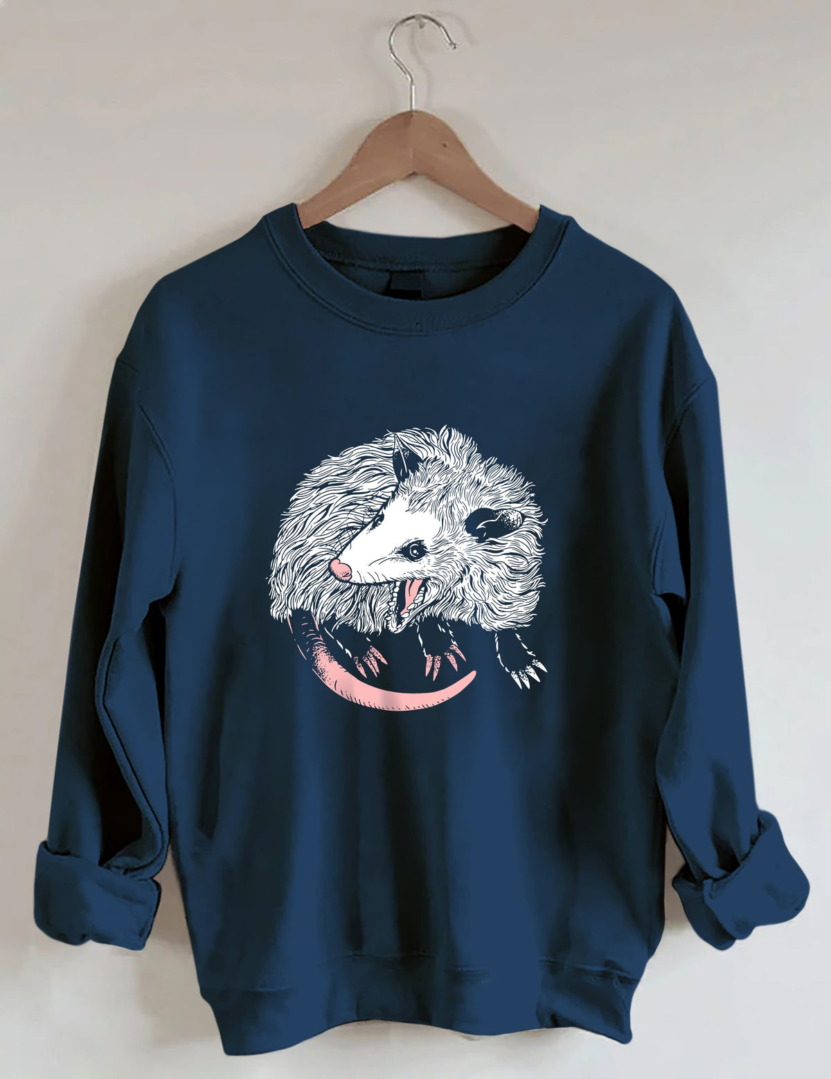 Lässiges Sweatshirt mit Opossum-Print 