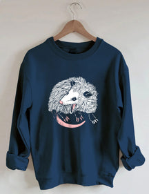 Lässiges Sweatshirt mit Opossum-Print 
