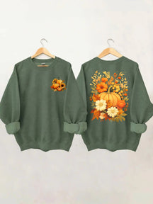 Sweat-shirt citrouilles tournesol