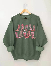 Sweat-shirt bottes de cow-girl
