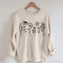Sweat-shirt botanique de fleurs sauvages