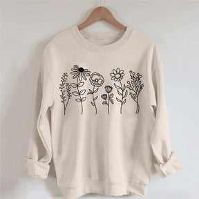 Sweat-shirt botanique de fleurs sauvages