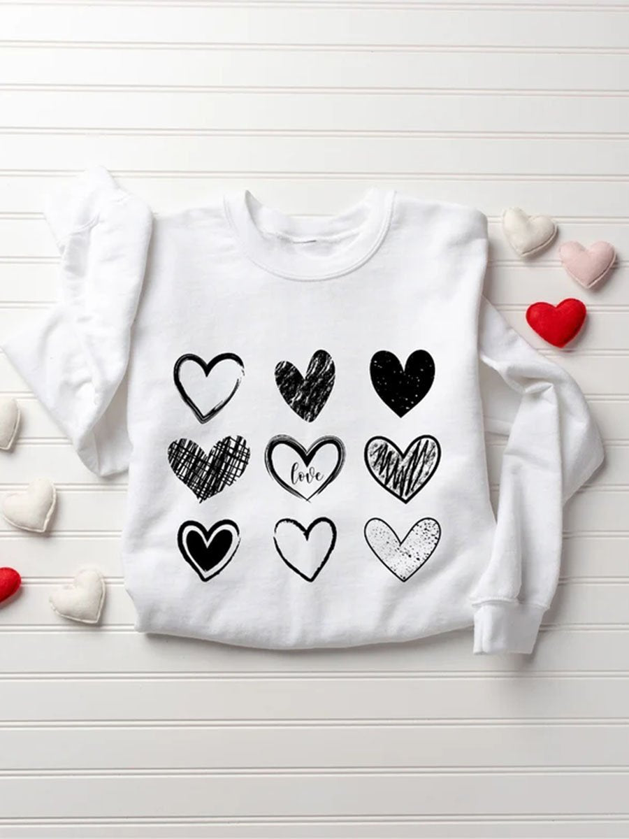 Valentinstag-Paar-Love-Print-Sweatshirt