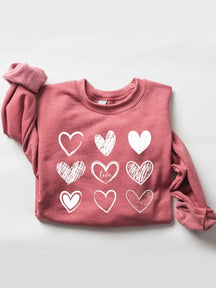 Valentinstag-Paar-Love-Print-Sweatshirt