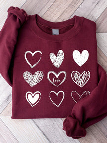 Valentinstag-Paar-Love-Print-Sweatshirt