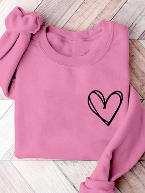 Valentine Heart Valentine's Day Print Sweatshirt
