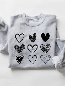Valentinstag-Paar-Love-Print-Sweatshirt