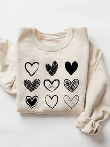 Valentinstag-Paar-Love-Print-Sweatshirt