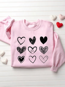 Valentinstag-Paar-Love-Print-Sweatshirt