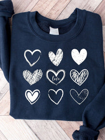 Valentinstag-Paar-Love-Print-Sweatshirt