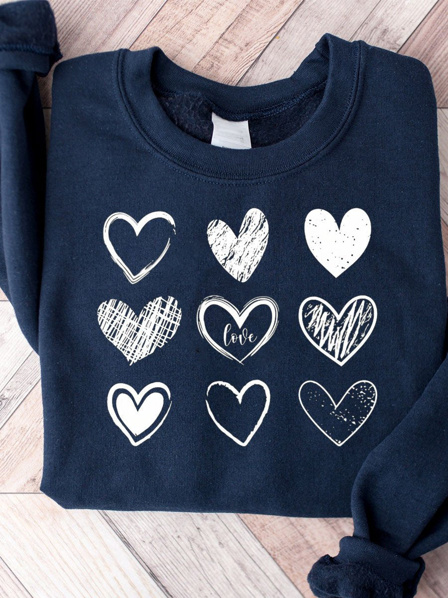 Valentinstag-Paar-Love-Print-Sweatshirt