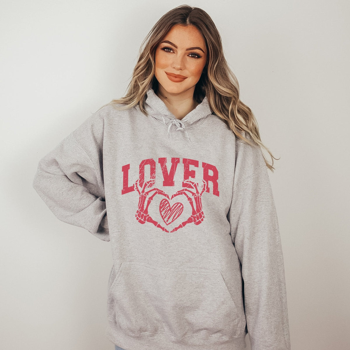 LOVER Skelett-Herz-Valentinstag-Grafik-Hoodie
