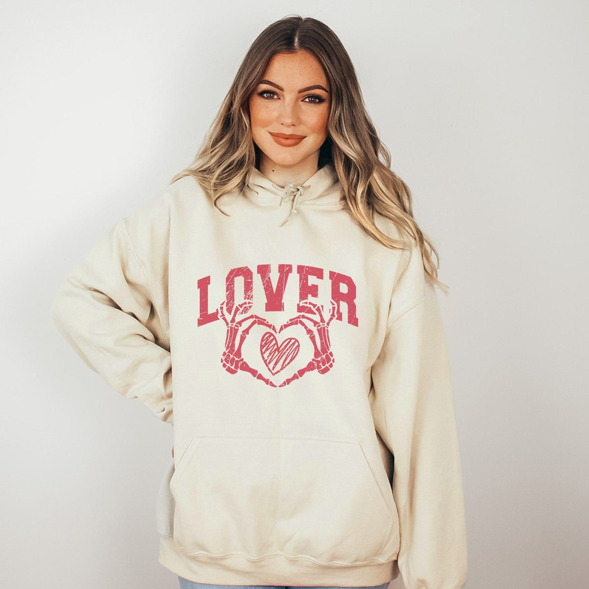 LOVER Skelett-Herz-Valentinstag-Grafik-Hoodie