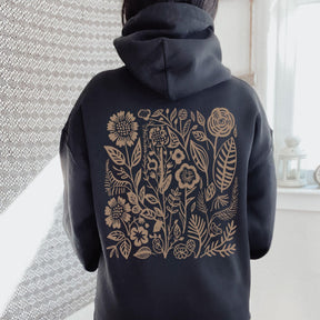 Sweat à capuche nature fleurs sauvages