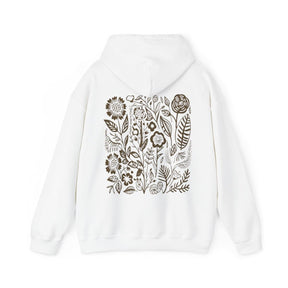 Sweat à capuche nature fleurs sauvages