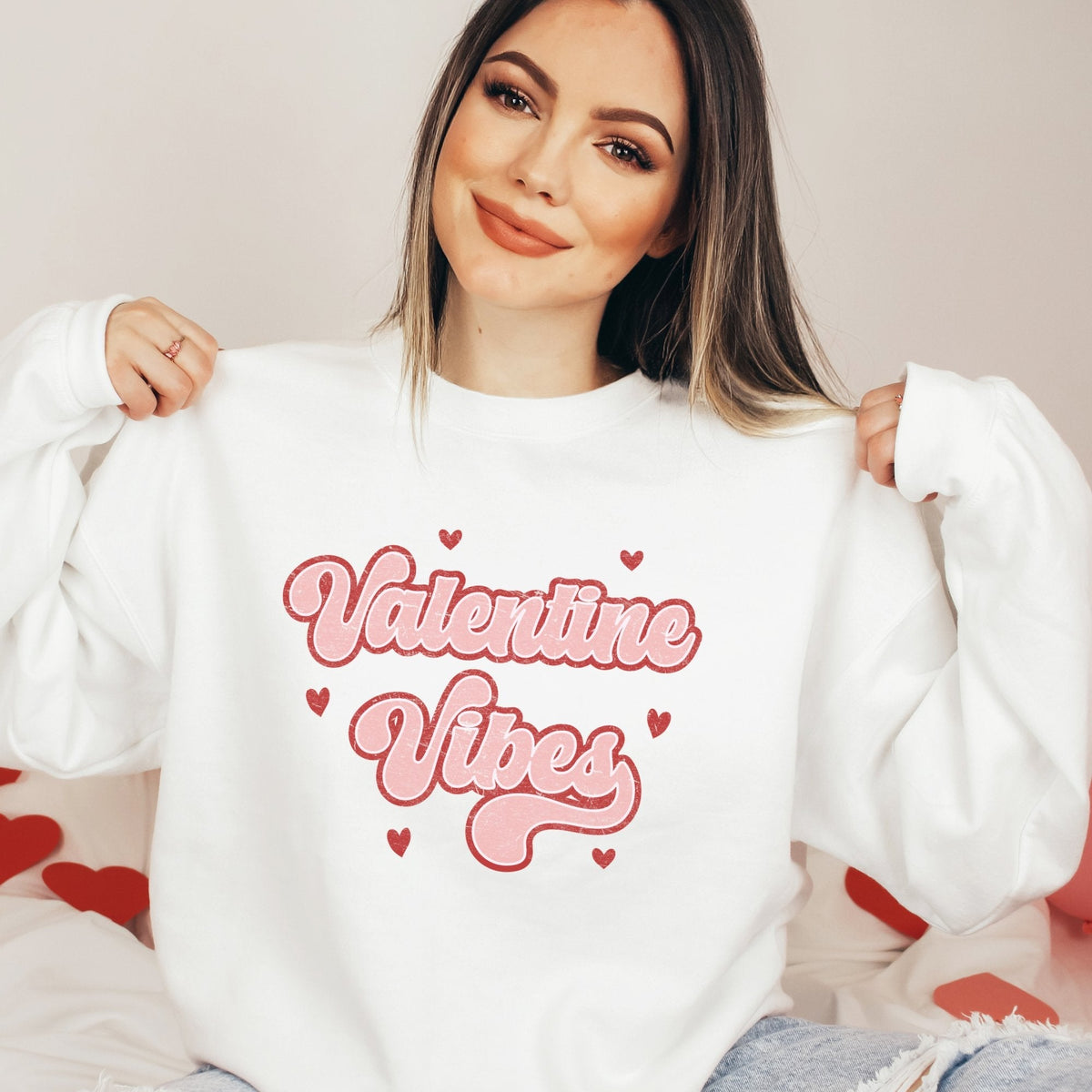 Valentine Vibes Valentines Grafik-Sweatshirt